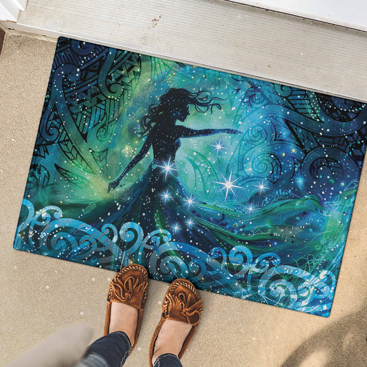 New Zealand Matariki Hiwa-i-te-rangi Rubber Doormat Titiro ki nga Whetu Wishing Star LT9 - Polynesian Pride