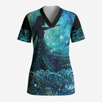 New Zealand Matariki Hiwa-i-te-rangi Scrub Top Titiro ki nga Whetu Wishing Star LT9 Adult Black - Polynesian Pride