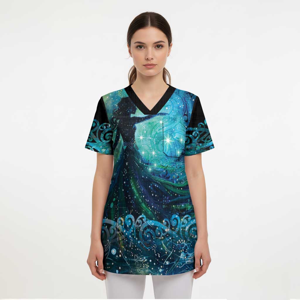 New Zealand Matariki Hiwa-i-te-rangi Scrub Top Titiro ki nga Whetu Wishing Star LT9 - Polynesian Pride