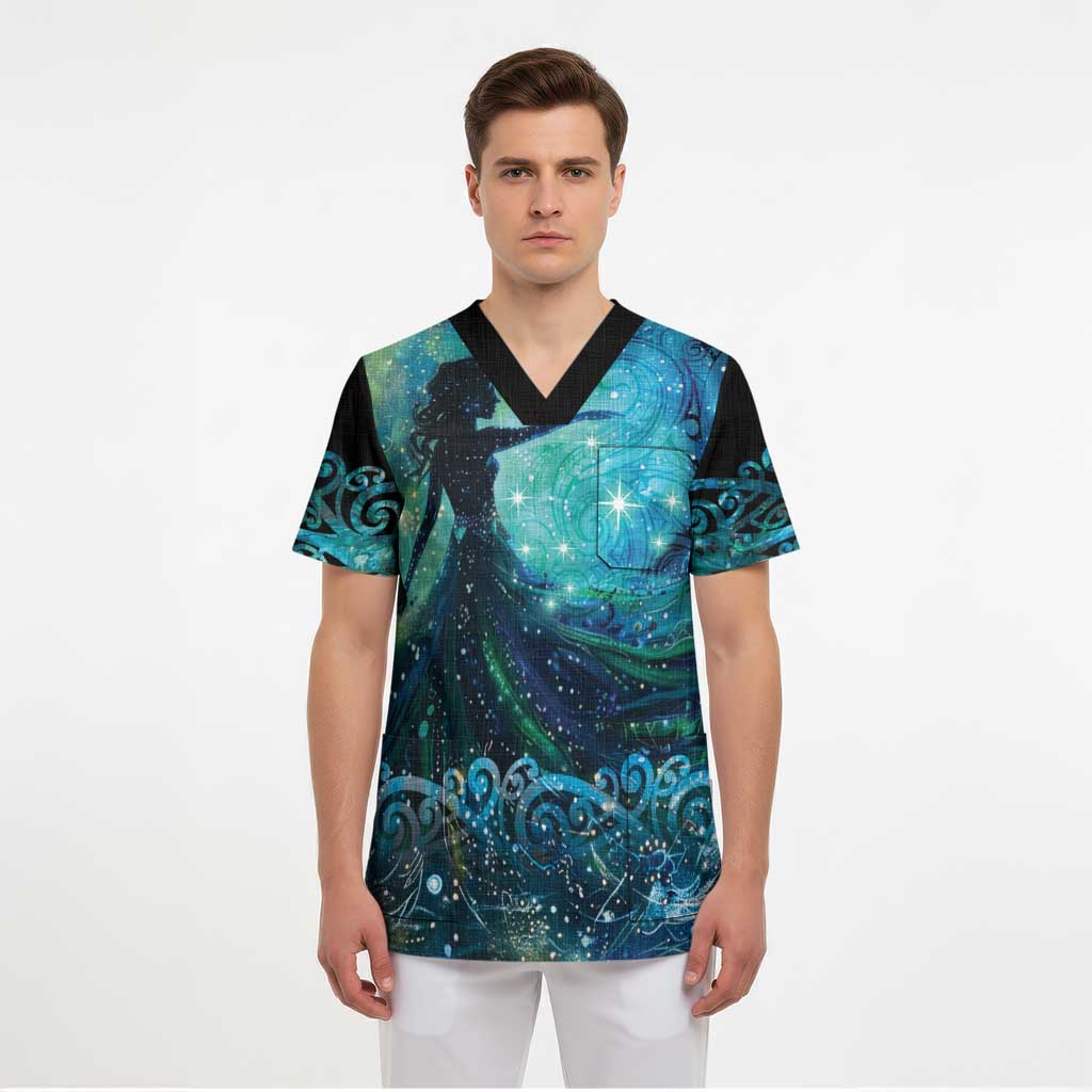 New Zealand Matariki Hiwa-i-te-rangi Scrub Top Titiro ki nga Whetu Wishing Star LT9 - Polynesian Pride
