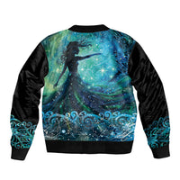 New Zealand Matariki Hiwa-i-te-rangi Sleeve Zip Bomber Jacket Titiro ki nga Whetu Wishing Star LT9 - Polynesian Pride