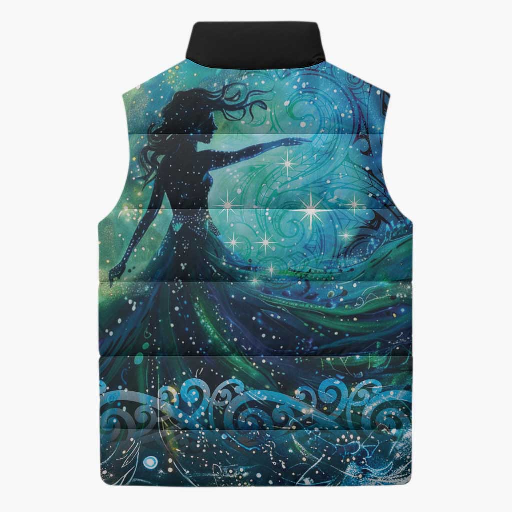 New Zealand Matariki Hiwa-i-te-rangi Sleeveless Puffer Jacket Titiro ki nga Whetu Wishing Star LT9 - Polynesian Pride