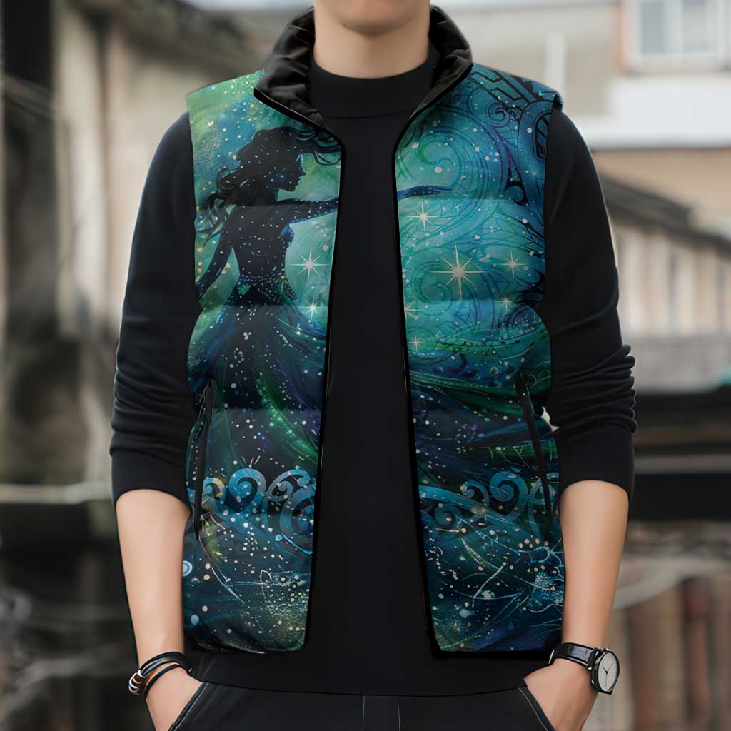 New Zealand Matariki Hiwa-i-te-rangi Sleeveless Puffer Jacket Titiro ki nga Whetu Wishing Star LT9 - Polynesian Pride
