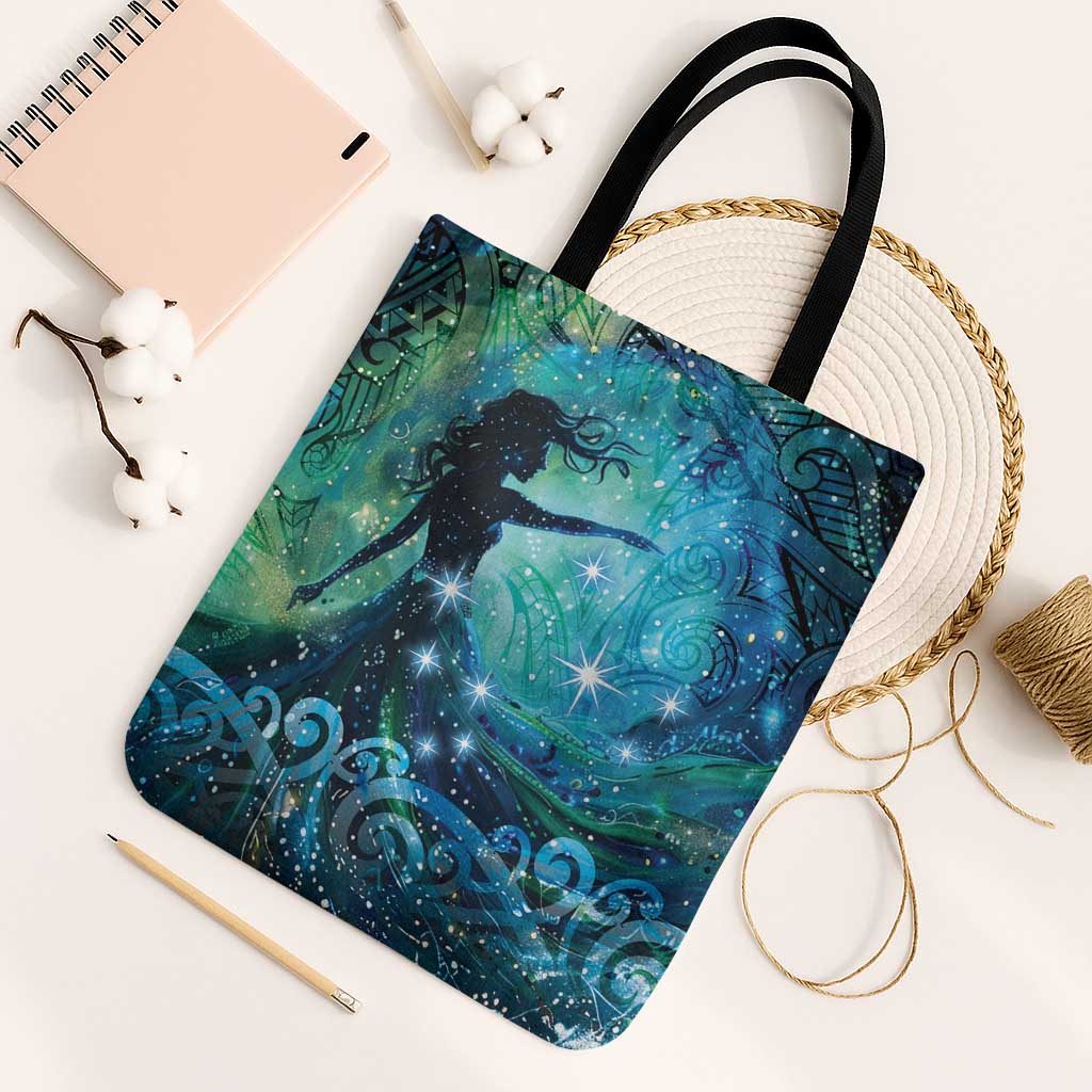 New Zealand Matariki Hiwa-i-te-rangi Tote Bag Titiro ki nga Whetu Wishing Star LT9 Black Strap One Size Black - Polynesian Pride