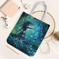 New Zealand Matariki Hiwa-i-te-rangi Tote Bag Titiro ki nga Whetu Wishing Star LT9 White Strap One Size Black - Polynesian Pride