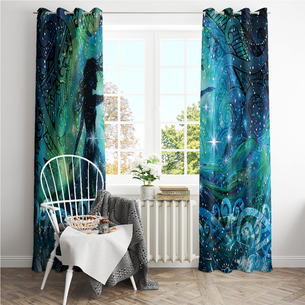New Zealand Matariki Hiwa-i-te-rangi Window Curtain Titiro ki nga Whetu Wishing Star LT9 - Polynesian Pride