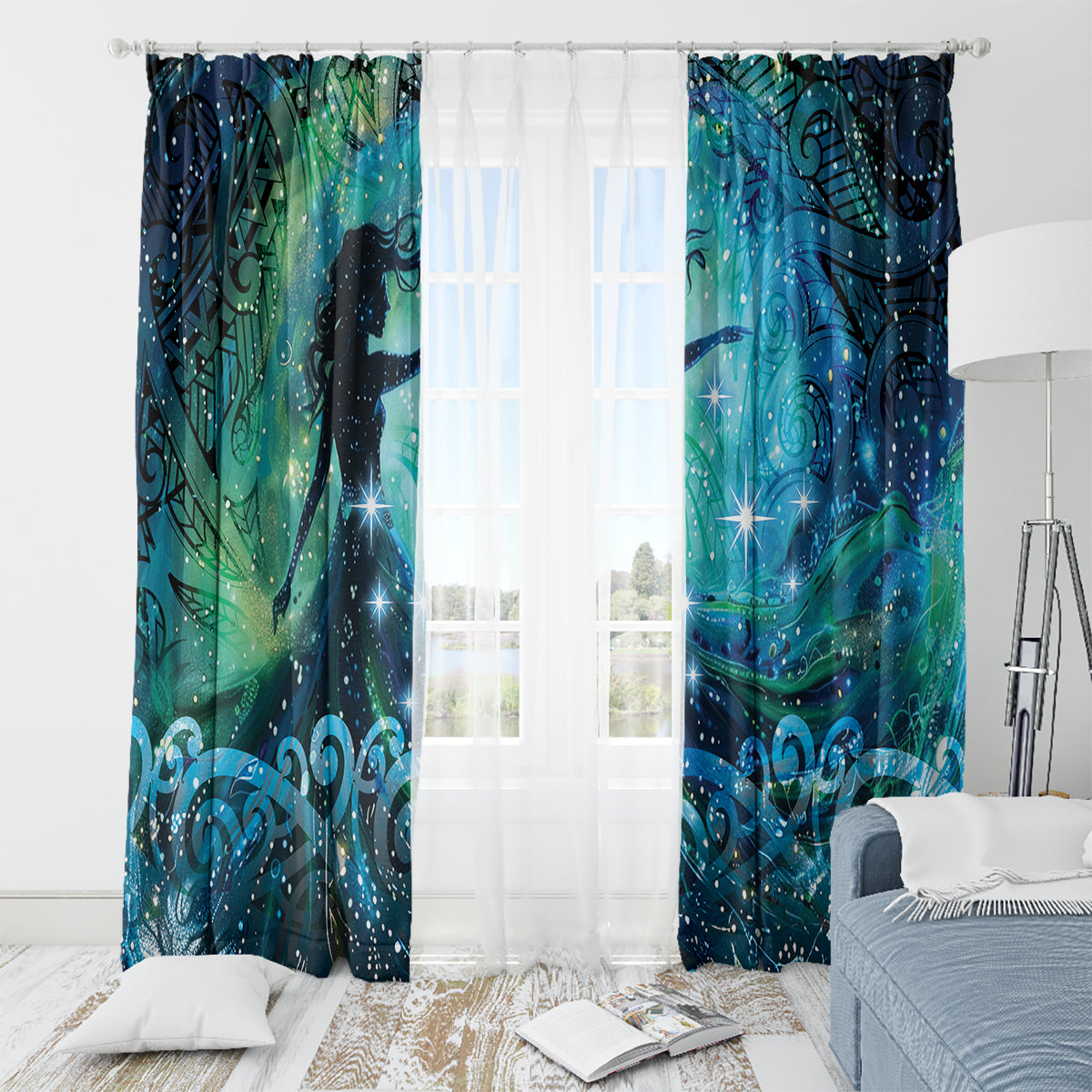 New Zealand Matariki Hiwa-i-te-rangi Window Curtain Titiro ki nga Whetu Wishing Star LT9 - Polynesian Pride
