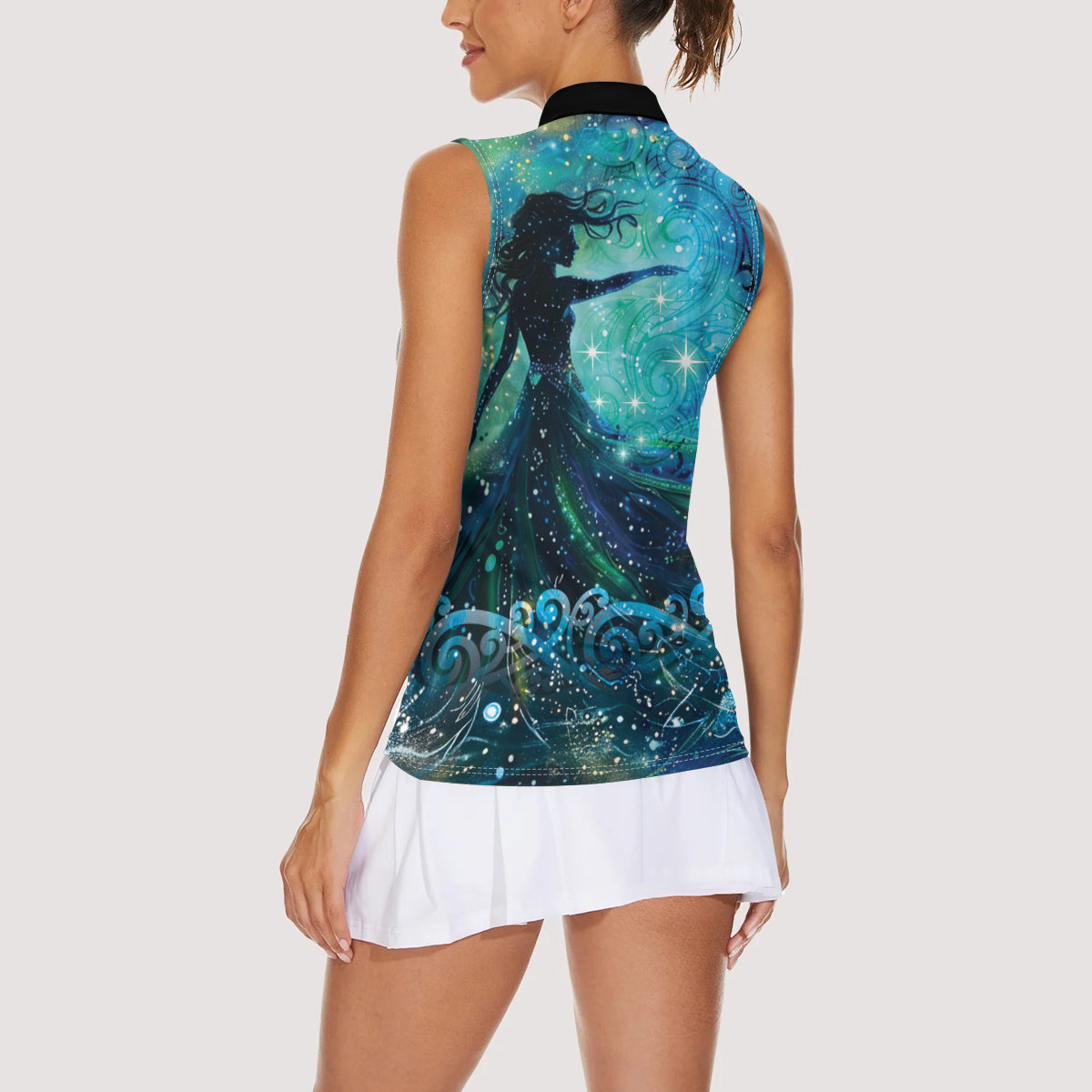 New Zealand Matariki Hiwa-i-te-rangi Women Sleeveless Polo Shirt Titiro ki nga Whetu Wishing Star LT9 - Polynesian Pride