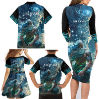 New Zealand Matariki Ururangi Family Matching Long Sleeve Bodycon Dress and Hawaiian Shirt The Murmur Of The Wind LT9 - Polynesian Pride