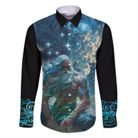 New Zealand Matariki Ururangi Family Matching Long Sleeve Bodycon Dress and Hawaiian Shirt The Murmur Of The Wind LT9 Dad's Shirt - Long Sleeve Black - Polynesian Pride