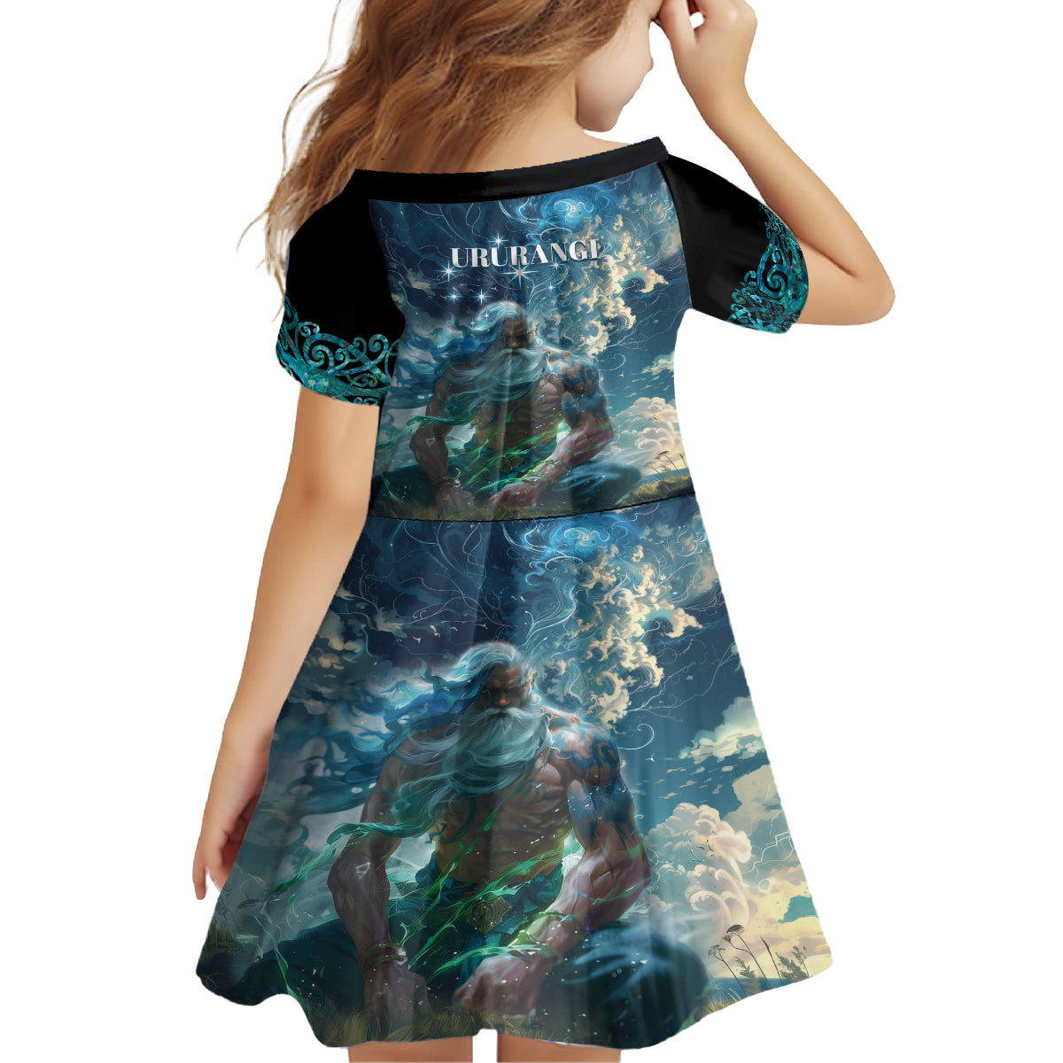 New Zealand Matariki Ururangi Family Matching Off Shoulder Short Dress and Hawaiian Shirt The Murmur Of The Wind LT9 - Polynesian Pride