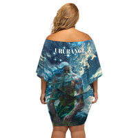 New Zealand Matariki Ururangi Family Matching Off Shoulder Short Dress and Hawaiian Shirt The Murmur Of The Wind LT9 - Polynesian Pride