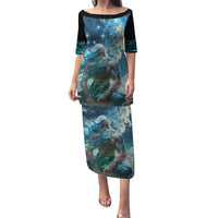 New Zealand Matariki Ururangi Family Matching Puletasi and Hawaiian Shirt The Murmur Of The Wind LT9 Mom's Dress Black - Polynesian Pride