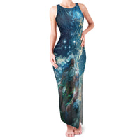 New Zealand Matariki Ururangi Family Matching Tank Maxi Dress and Hawaiian Shirt The Murmur Of The Wind LT9 Mom's Dress Black - Polynesian Pride
