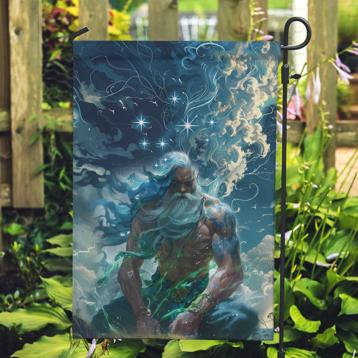 New Zealand Matariki Ururangi Garden Flag The Murmur Of The Wind LT9 Garden Flag Black - Polynesian Pride
