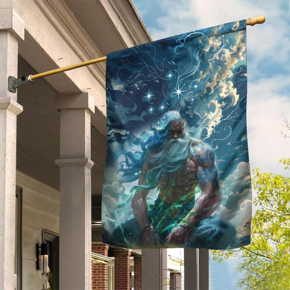 New Zealand Matariki Ururangi Garden Flag The Murmur Of The Wind LT9 House Flag Black - Polynesian Pride