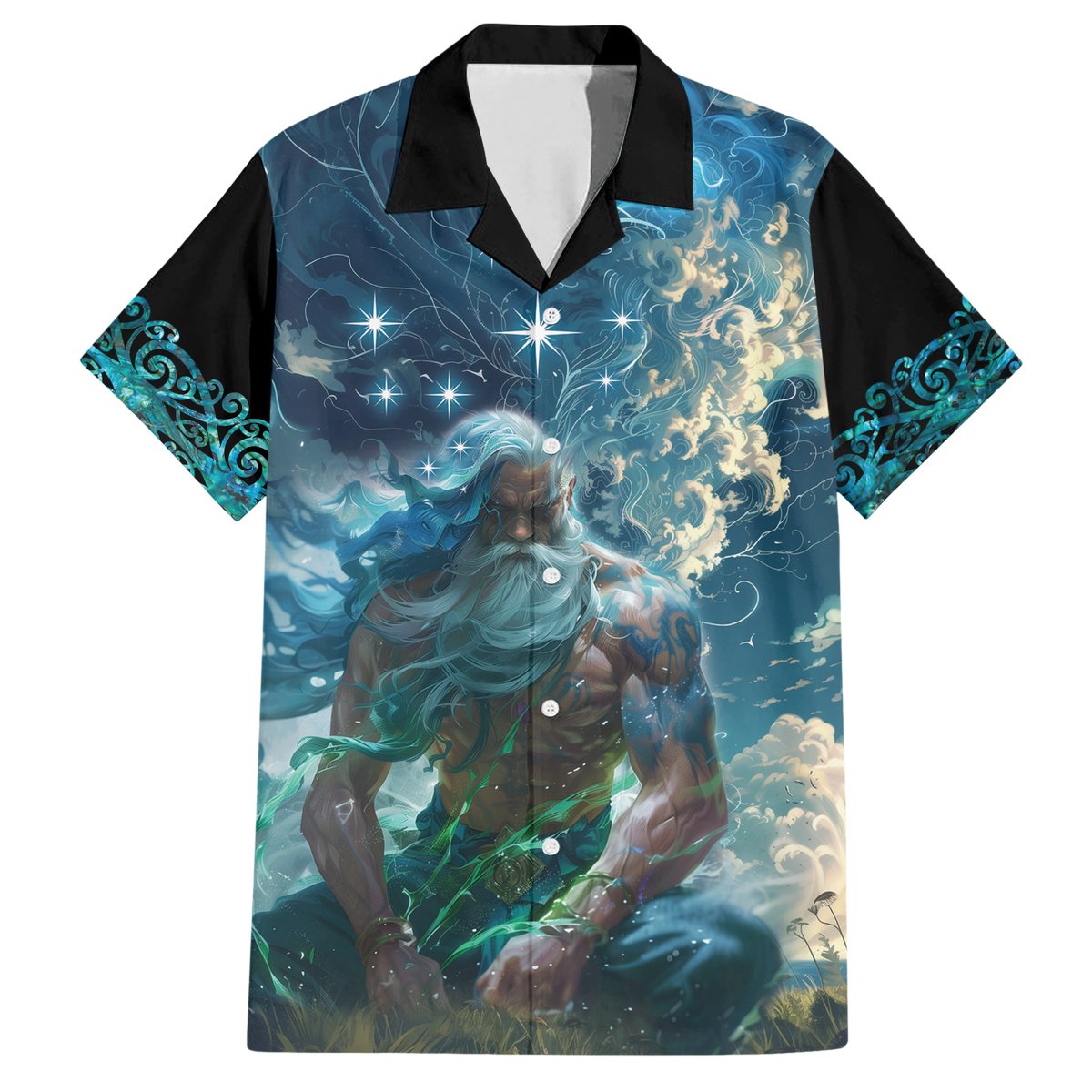 New Zealand Matariki Ururangi Hawaiian Shirt The Murmur Of The Wind LT9 Black - Polynesian Pride