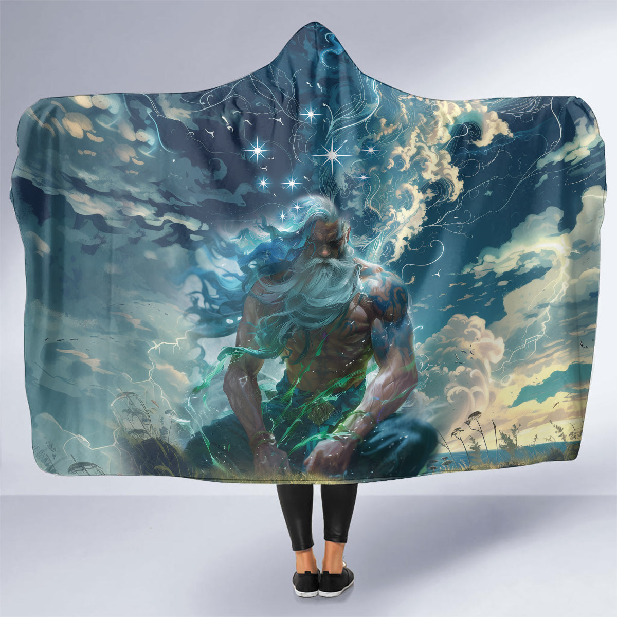New Zealand Matariki Ururangi Hooded Blanket The Murmur Of The Wind LT9 - Polynesian Pride