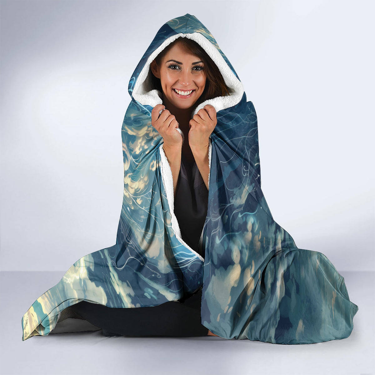 New Zealand Matariki Ururangi Hooded Blanket The Murmur Of The Wind LT9 - Polynesian Pride