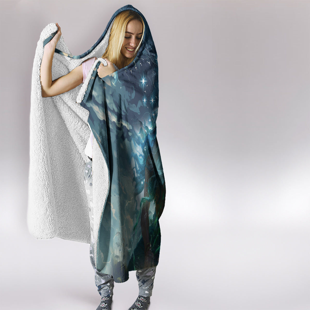 New Zealand Matariki Ururangi Hooded Blanket The Murmur Of The Wind LT9 - Polynesian Pride