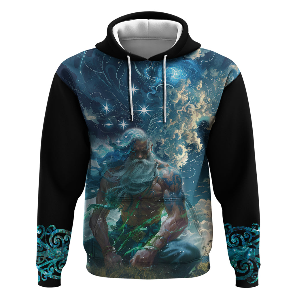 New Zealand Matariki Ururangi Hoodie The Murmur Of The Wind LT9 Pullover Hoodie Black - Polynesian Pride