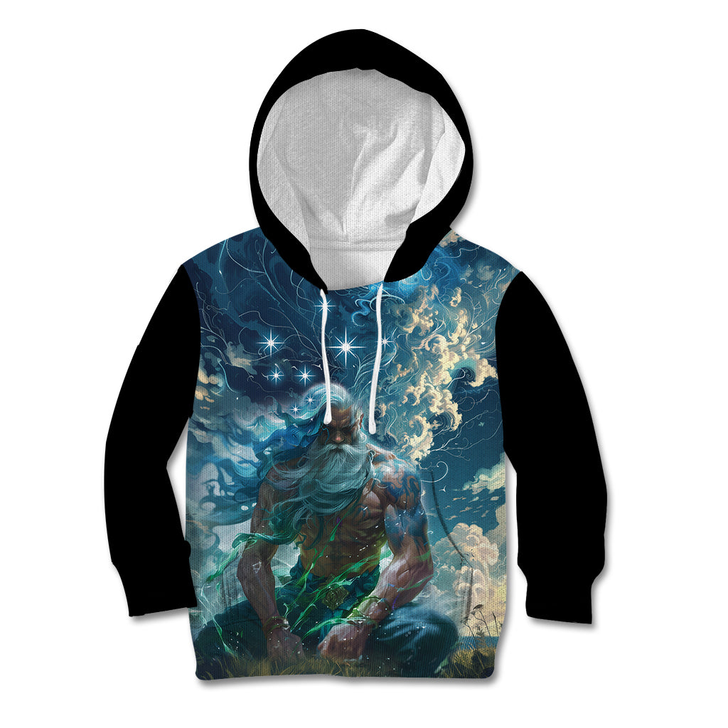 New Zealand Matariki Ururangi Kid Hoodie The Murmur Of The Wind LT9 Hoodie Black - Polynesian Pride