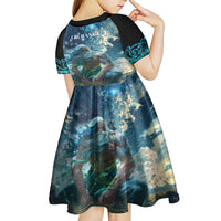New Zealand Matariki Ururangi Kid Short Sleeve Dress The Murmur Of The Wind LT9 - Polynesian Pride
