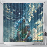 New Zealand Matariki Ururangi Shower Curtain The Murmur Of The Wind LT9 - Polynesian Pride
