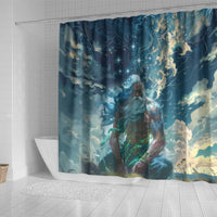 New Zealand Matariki Ururangi Shower Curtain The Murmur Of The Wind LT9 - Polynesian Pride