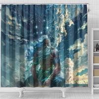 New Zealand Matariki Ururangi Shower Curtain The Murmur Of The Wind LT9 - Polynesian Pride