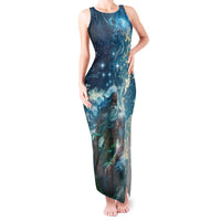 New Zealand Matariki Ururangi Tank Maxi Dress The Murmur Of The Wind LT9 Women Black - Polynesian Pride