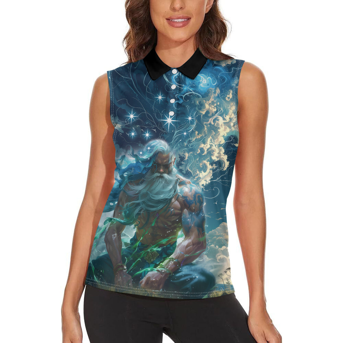 New Zealand Matariki Ururangi Women Sleeveless Polo Shirt The Murmur Of The Wind LT9 - Polynesian Pride