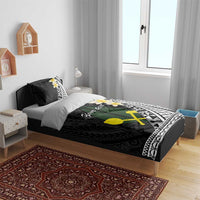 Alo Chiefdom Wallis and Futuna Personalized Bedding Set Frangipani Flowers Polynesian Pattern