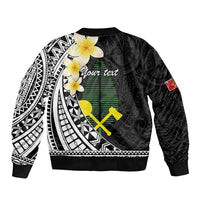 Alo Chiefdom Wallis and Futuna Personalized Bomber Jacket Frangipani Flowers Polynesian Pattern LT9 - Polynesian Pride