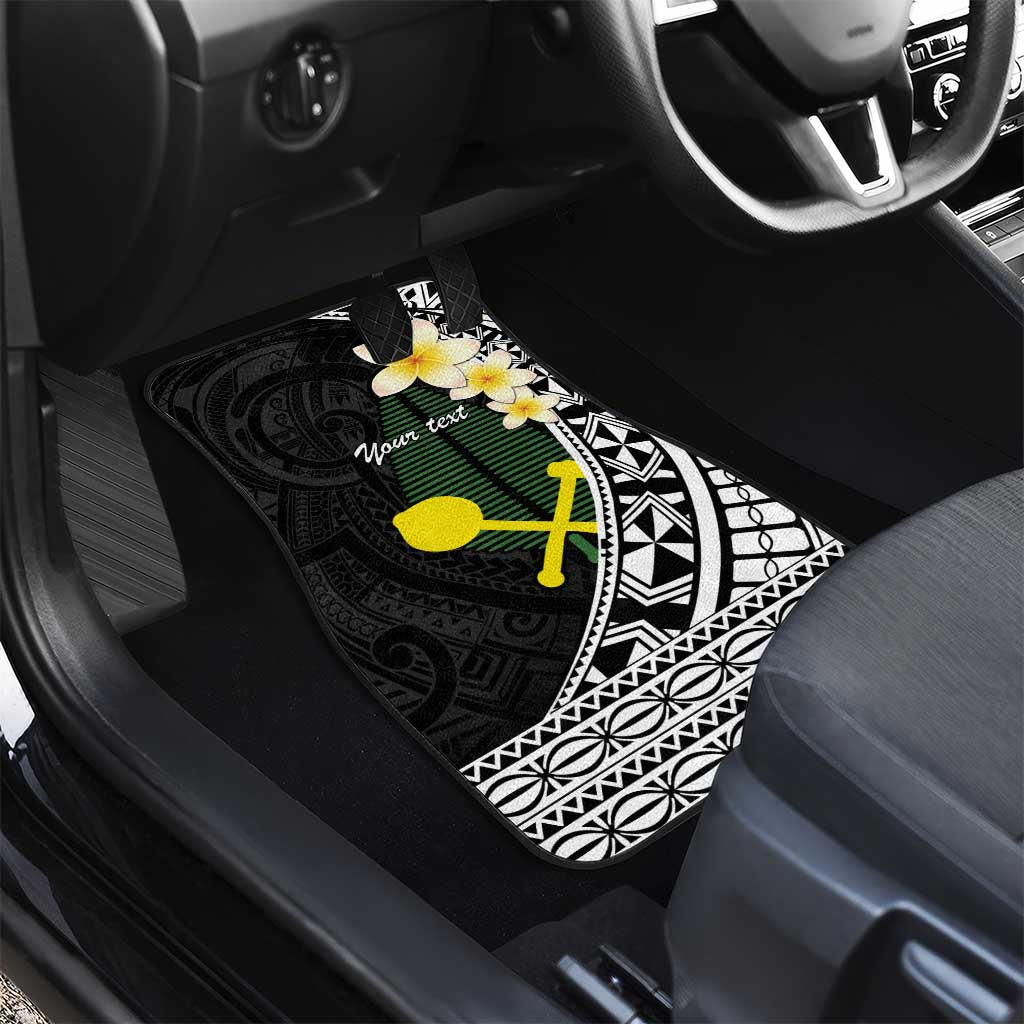Alo Chiefdom Wallis and Futuna Personalized Car Mats Frangipani Flowers Polynesian Pattern