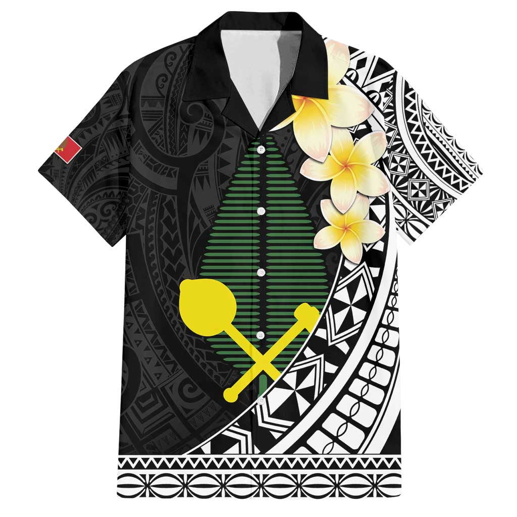 Alo Chiefdom Wallis and Futuna Personalized Family Matching Long Sleeve Bodycon Dress and Hawaiian Shirt Frangipani Flowers Polynesian Pattern LT9 Dad's Shirt - Short Sleeve Black - Polynesian Pride
