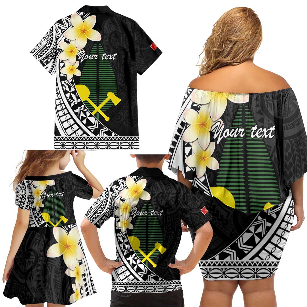 Alo Chiefdom Wallis and Futuna Personalized Family Matching Off Shoulder Short Dress and Hawaiian Shirt Frangipani Flowers Polynesian Pattern LT9 - Polynesian Pride