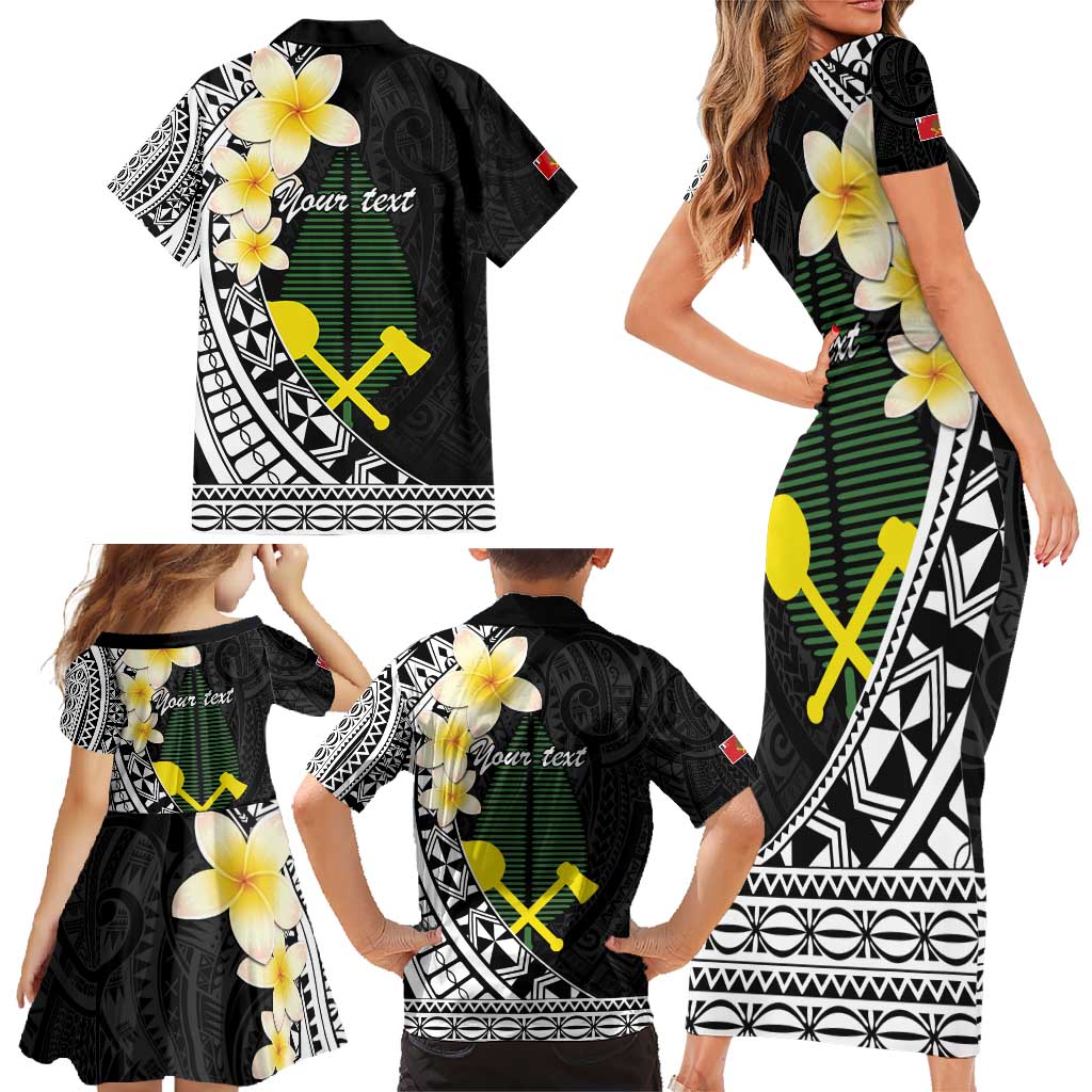 Alo Chiefdom Wallis and Futuna Personalized Family Matching Short Sleeve Bodycon Dress and Hawaiian Shirt Frangipani Flowers Polynesian Pattern LT9 - Polynesian Pride