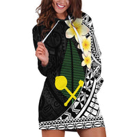 Alo Chiefdom Wallis and Futuna Personalized Hoodie Dress Frangipani Flowers Polynesian Pattern LT9 Black - Polynesian Pride