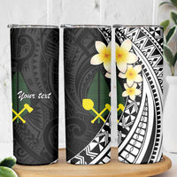 Alo Chiefdom Wallis and Futuna Personalized Skinny Tumbler Frangipani Flowers Polynesian Pattern LT9 - Polynesian Pride