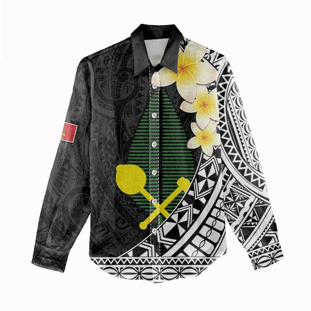 Alo Chiefdom Wallis and Futuna Personalized Women Casual Shirt Frangipani Flowers Polynesian Pattern LT9 - Polynesian Pride