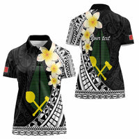 Alo Chiefdom Wallis and Futuna Personalized Women Polo Shirt Frangipani Flowers Polynesian Pattern LT9 - Polynesian Pride