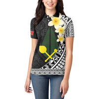 Alo Chiefdom Wallis and Futuna Personalized Women Polo Shirt Frangipani Flowers Polynesian Pattern LT9 - Polynesian Pride