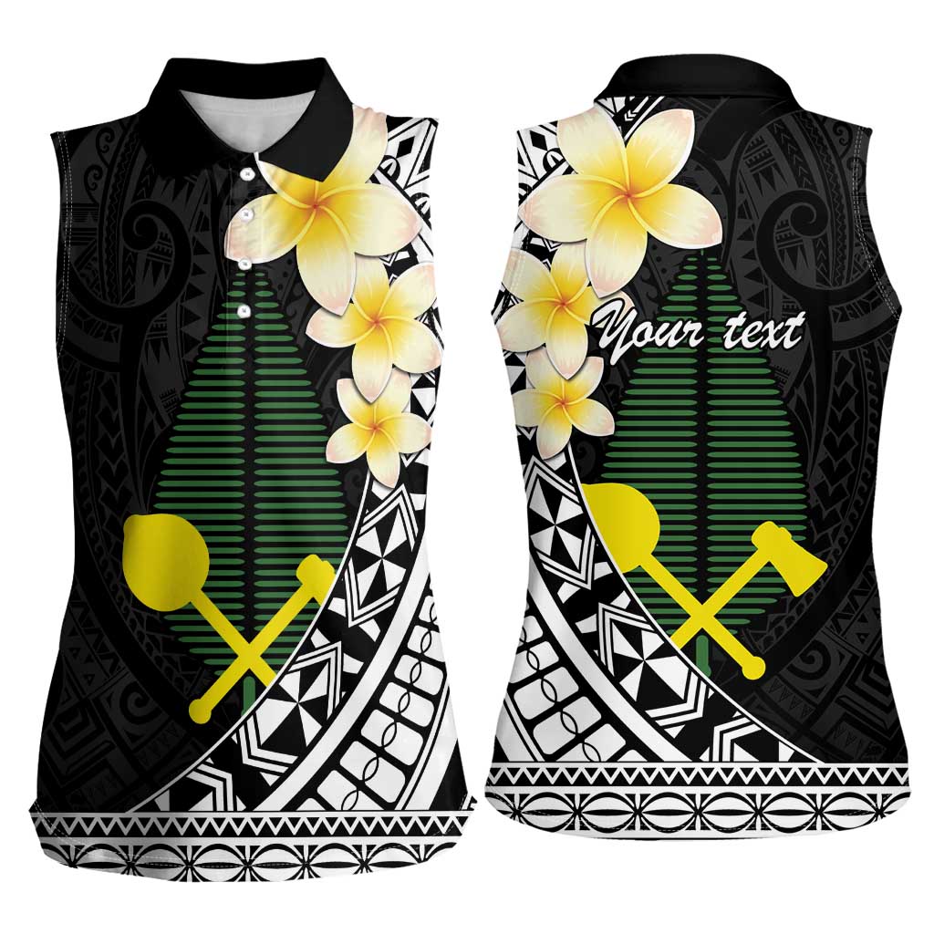 Alo Chiefdom Wallis and Futuna Personalized Women Sleeveless Polo Shirt Frangipani Flowers Polynesian Pattern LT9 - Polynesian Pride