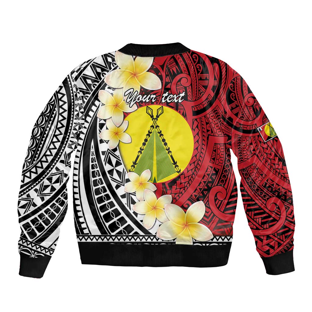 Sigave Chiefdom Wallis and Futuna Personalized Bomber Jacket Frangipani Flowers Polynesian Pattern