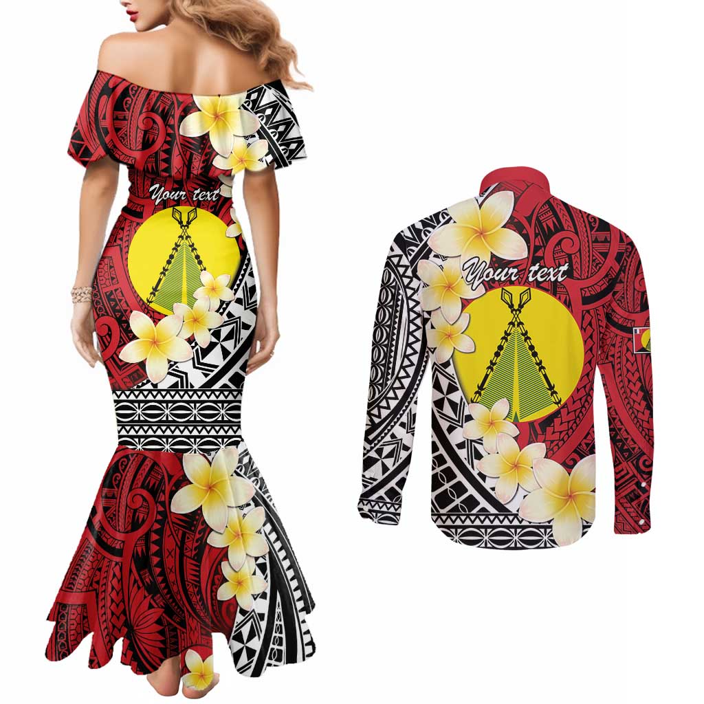 Sigave Chiefdom Wallis and Futuna Personalized Couples Matching Mermaid Dress and Long Sleeve Button Shirt Frangipani Flowers Polynesian Pattern LT9 - Polynesian Pride