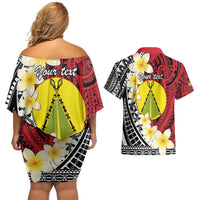 Sigave Chiefdom Wallis and Futuna Personalized Couples Matching Off Shoulder Short Dress and Hawaiian Shirt Frangipani Flowers Polynesian Pattern LT9 - Polynesian Pride