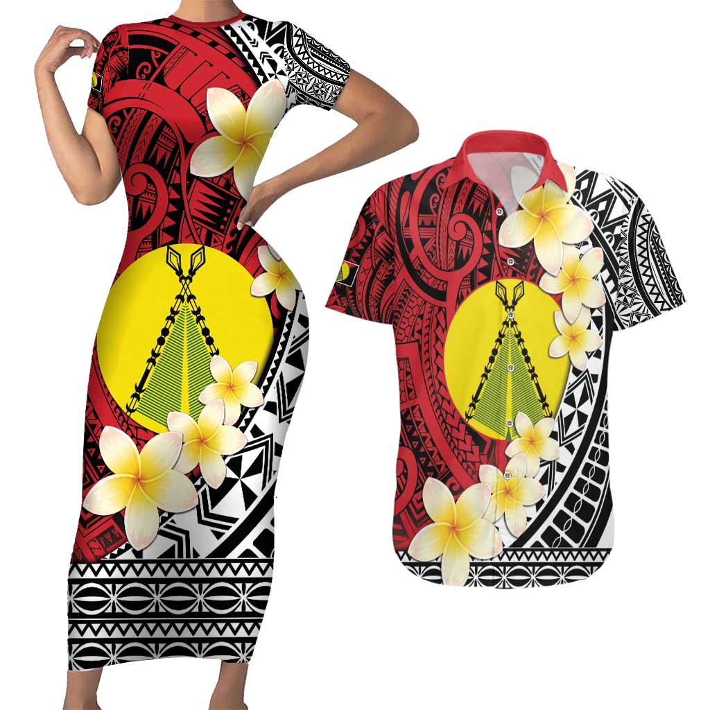 Sigave Chiefdom Wallis and Futuna Personalized Couples Matching Short Sleeve Bodycon Dress and Hawaiian Shirt Frangipani Flowers Polynesian Pattern LT9 Red - Polynesian Pride