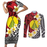 Sigave Chiefdom Wallis and Futuna Personalized Couples Matching Short Sleeve Bodycon Dress and Long Sleeve Button Shirt Frangipani Flowers Polynesian Pattern LT9 Red - Polynesian Pride