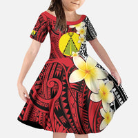 Sigave Chiefdom Wallis and Futuna Personalized Family Matching Mermaid Dress and Hawaiian Shirt Frangipani Flowers Polynesian Pattern LT9 Daughter's Dress Red - Polynesian Pride